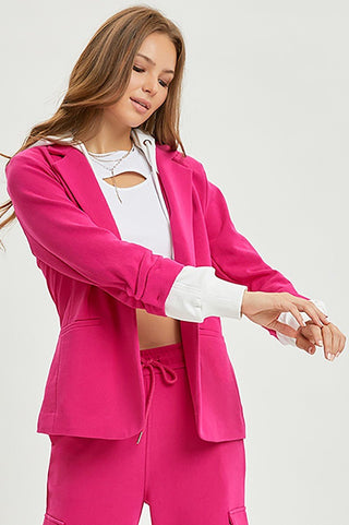 Casual Terry Blazer with Hoodie - Livie James Boutiquejacket