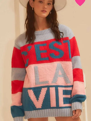 C'Est La Vie Oversized Sweater - Livie James Boutiquesweater
