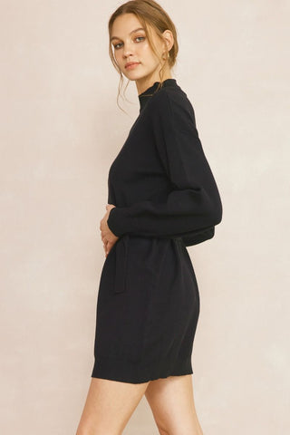 Cozy Little Black Sweater Dress - Livie James Boutiquedress