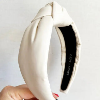 Cream Faux Leather Headband - Livie James Boutiqueheadband