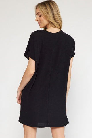 Easy Black T-Shirt Dress - Livie James Boutiquedress