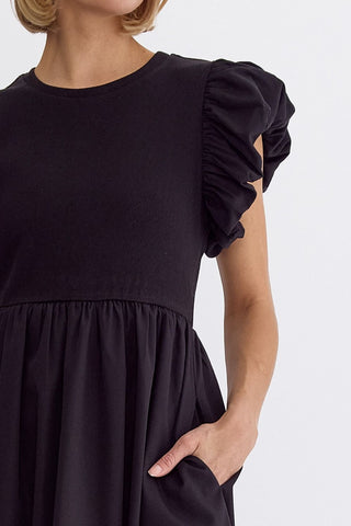 Flirty Black Midi Dress - Livie James Boutiquedress