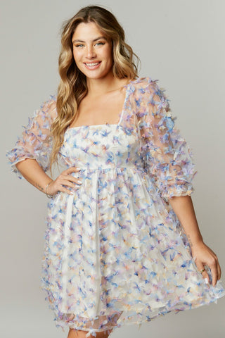 Floral Ribbon Babydoll Dress - Livie James Boutique
