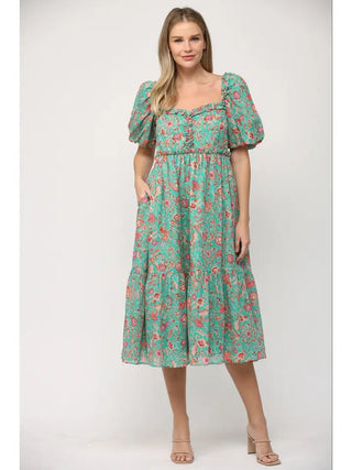 Garden Party Sweetheart Midi Dress - Livie James Boutiquedress