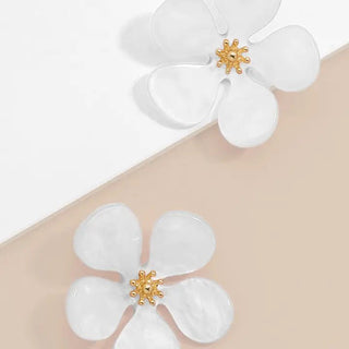 Glistening Resin Flower Stud Earrings - Livie James Boutiqueearrings
