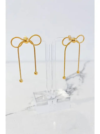 Gold Dangle Bow Earrings - Livie James Boutiqueearrings