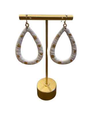 Gold-Flecked Teardrop Earrings - Livie James Boutique