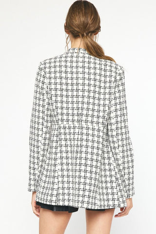 Grid Print Blazer - Livie James Boutiquejacket