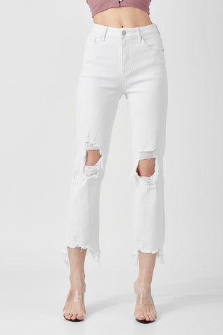 High Rise Distressed Cropped Jeans - Livie James Boutique
