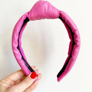 Hot Pink Faux Leather Headband - Livie James Boutiqueheadband
