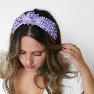 Lilac Bloom Agate Canvas Headband - Livie James Boutique