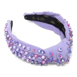 Lilac Bloom Agate Canvas Headband - Livie James Boutique