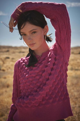 Magenta Textured Sweater - Livie James Boutiquesweater