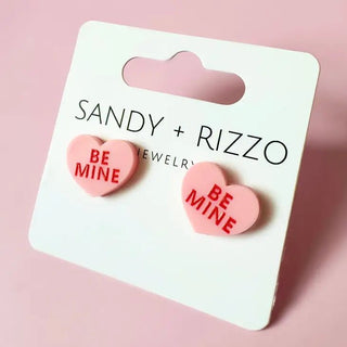 Pink Conversation Heart Stud Earrings - Livie James Boutiqueearrings