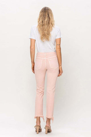 Powdery Pink Straight Cropped Jeans - Livie James BoutiqueJeans