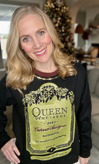 Queen of Sparkles Queen of Cabernet Sweatshirt - Livie James Boutiqueshirt