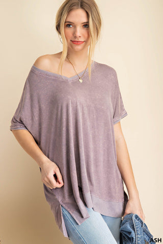 Rib Mixed Washed Knit Top - Livie James Boutique