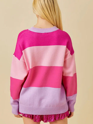 Rosé All Day Oversized Sweater - Livie James Boutiquesweater