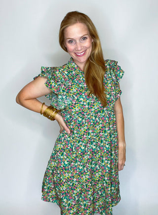 Ruffle Sleeve Tiered Dress - Livie James Boutique
