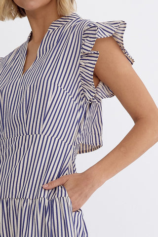 Savannah Striped Midi Dress - Livie James Boutiquedress