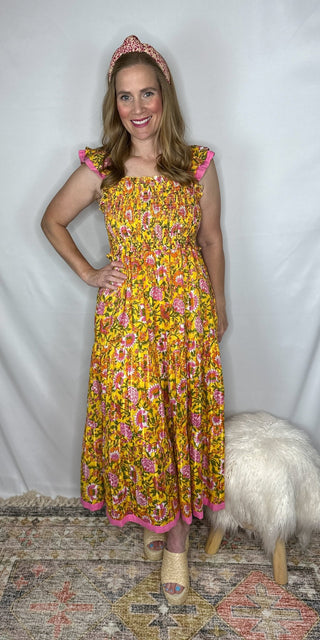 Sunshine Floral Smocked Dress - Livie James Boutiquedress