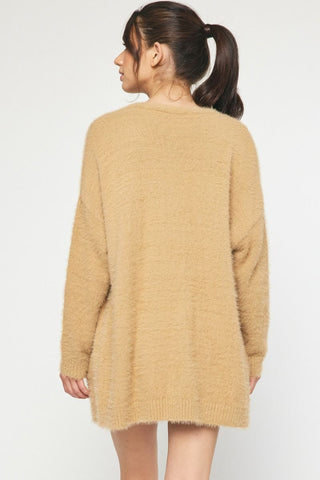 Taupe Open Front Cardigan - Livie James Boutiquesweater
