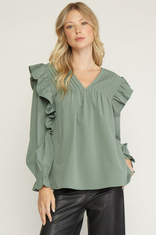 Wish You Were Here Ruffle Top - Livie James Boutique