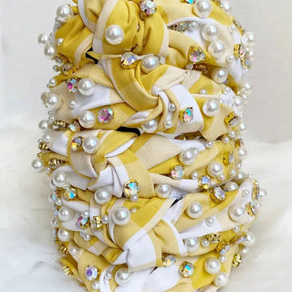Yellow Gingham Headband - Livie James Boutique